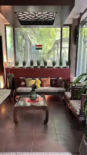 Cozy seating lounge at Just Relax Thai Spa