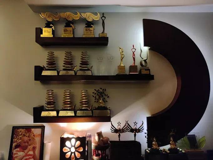 Wall of awards and recognitions earned by Just Relax Thai Spa